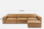 Meraki Sofa L Shape with pouf