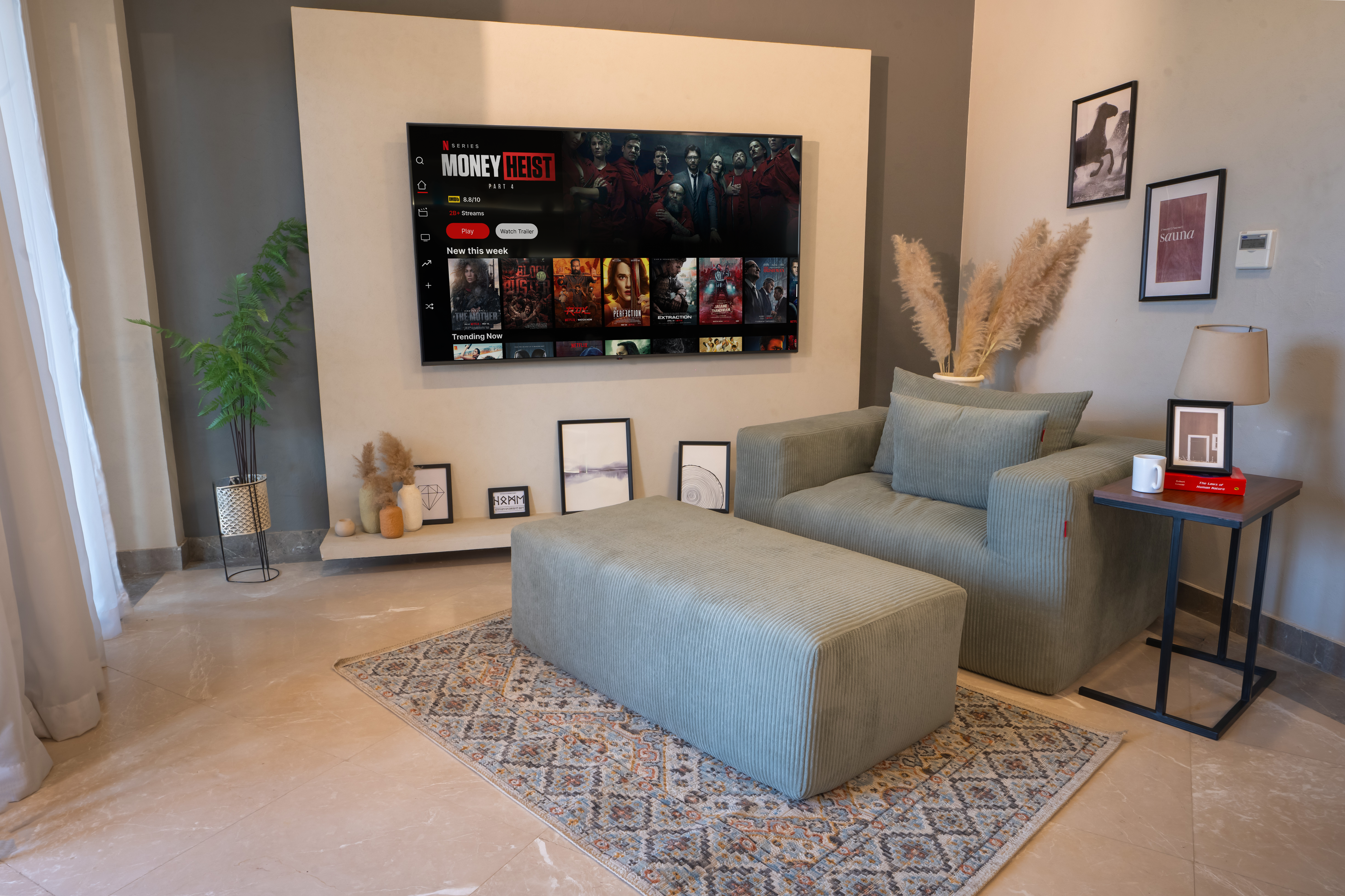 Zeya Armchair with pouf