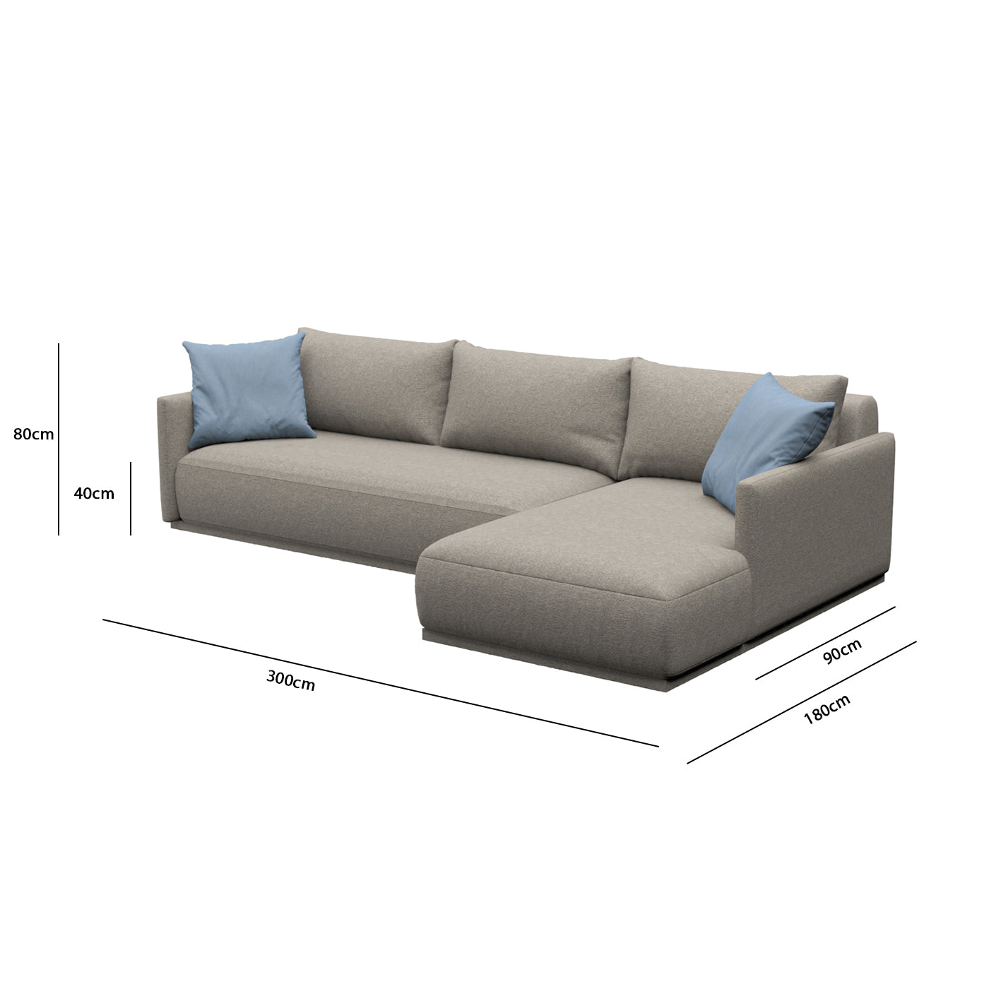 L shape sofa size deals in cm